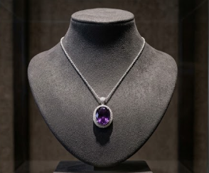 Amethyst CZ Silver Pendant Necklace