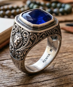 Men's Sapphire Gemstone 925 Ring